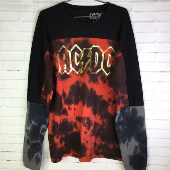 Bioworld | Shirts | Acdc Band Logo Acid Wash Long Sleeve Tee T Shirt ...